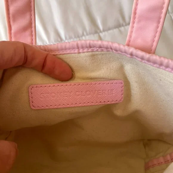 Stoney Clover Lane Canvas Mini Shopper Tote Bag - Canvas / Pink - Picture 4 of 6